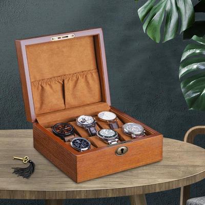 European-Style Wooden Watch Storage Box with Lock - Mechanical Watch, Bracelet & Jewelry Organizer Display
