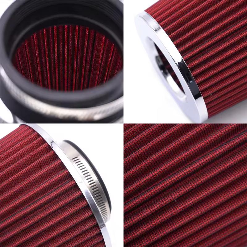 Universal 76/89/101mm Cone Air Filter 3/3.5/4 Inch - Washable Racing Cold Air Intake Filter With Adjustable Clamp