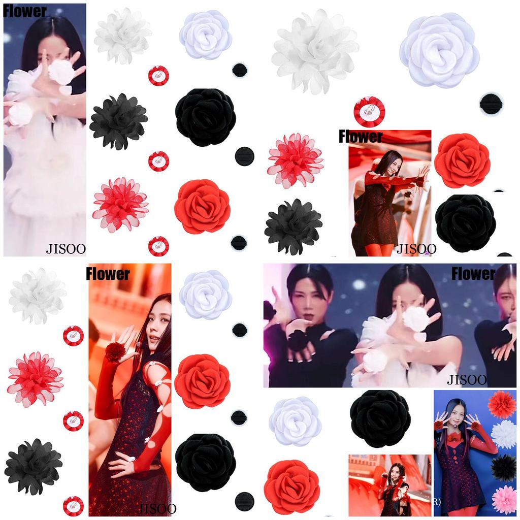 Jisoo Style Handmade Rose Ring Flower For Dance Performance And Parties