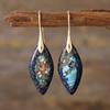Bohemian Emperor Stone Leaf Pendant Earrings Popular Jewelry