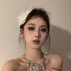 1 Paio Forcine per Capelli da Sposa Matrimonio Piuma Morbida Perla Sintetica Antiscivolo di Alta Gamma Leggere Incolore Festa Cocktail Banchetto Decorazione Testa Copricapo