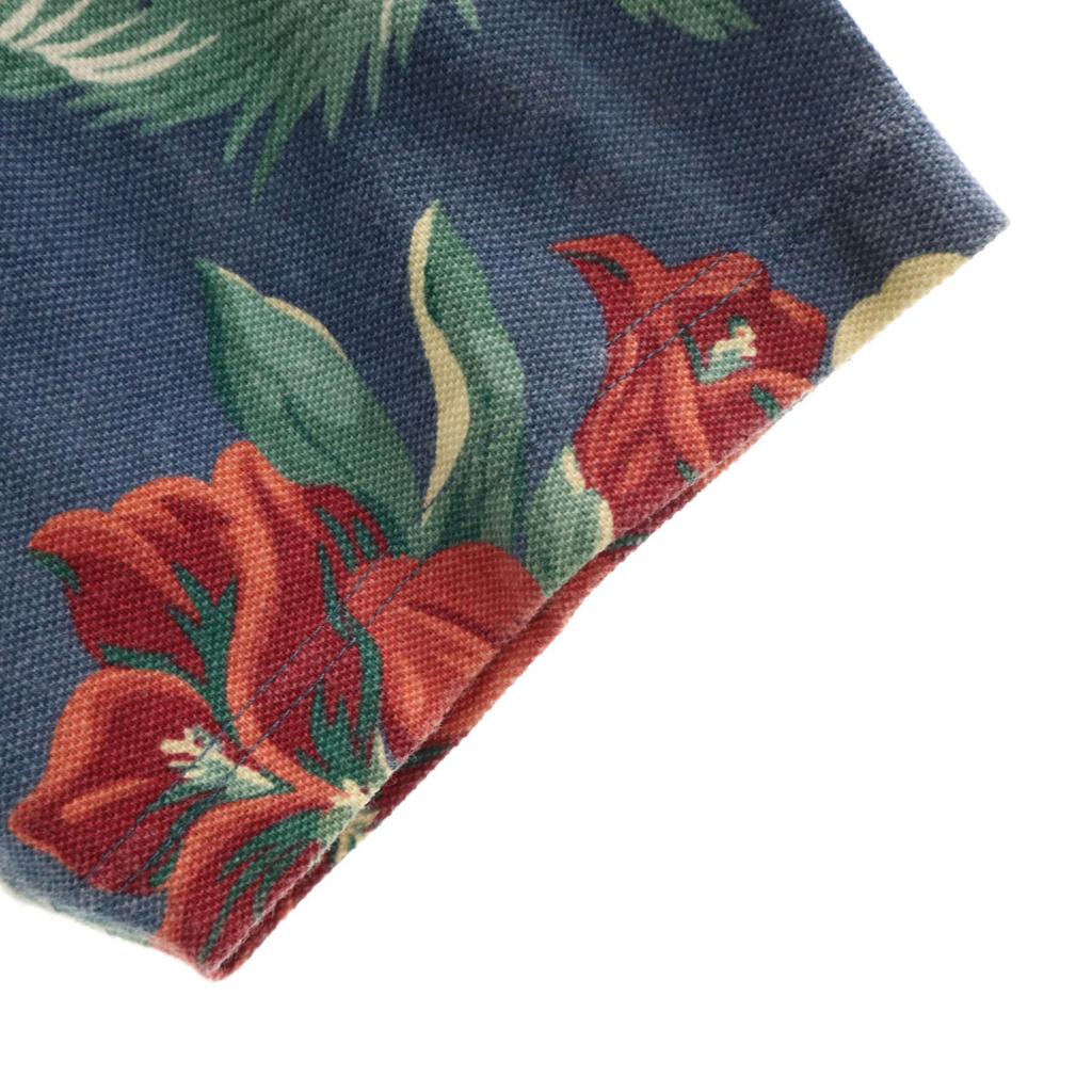 L.L.BEAN Floral Short Sleeve Polo Shirt SM Navy Kanoko Outdoor Men's Used