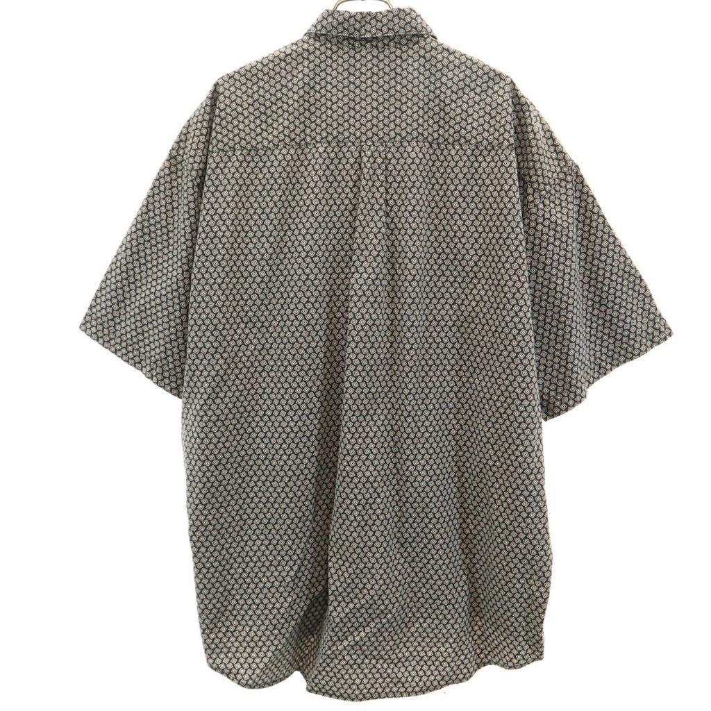 PERRY ELLIS Overall handle Short sleeve Cotton shirt XL black Men's Used