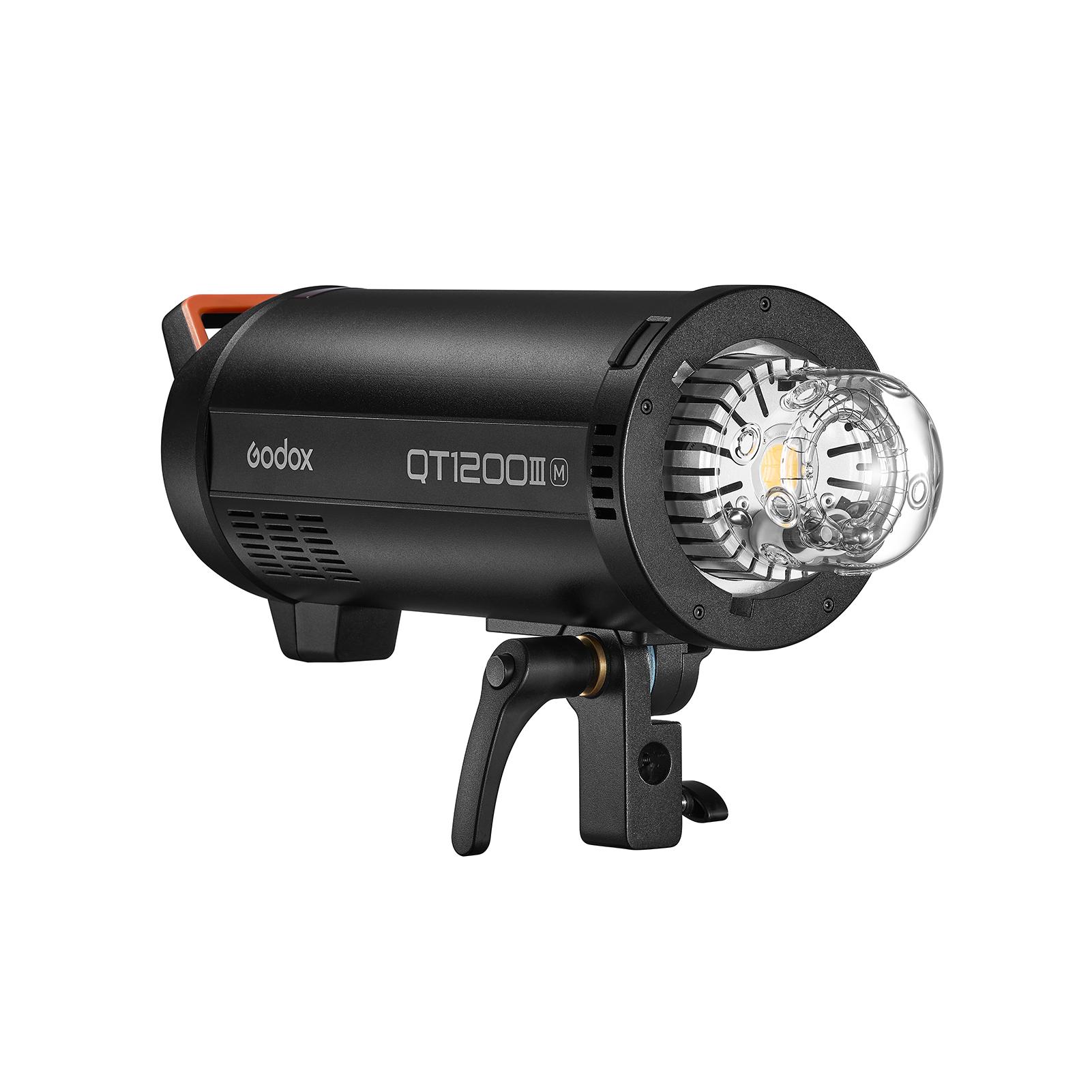 

Godox QT1200IIIM 1200 Вт высокоскоростная студийная вспышка GN105 1/8000 с HSS 0.010.9 с быстрой переработкой US Plug