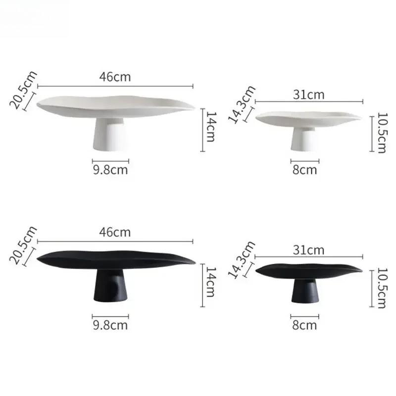 Ceramic High Leg Fruit Plate Creative Snack Storage Tray Dry Fruit Tray Dessert Trays Cake Trays Decorative Household Products