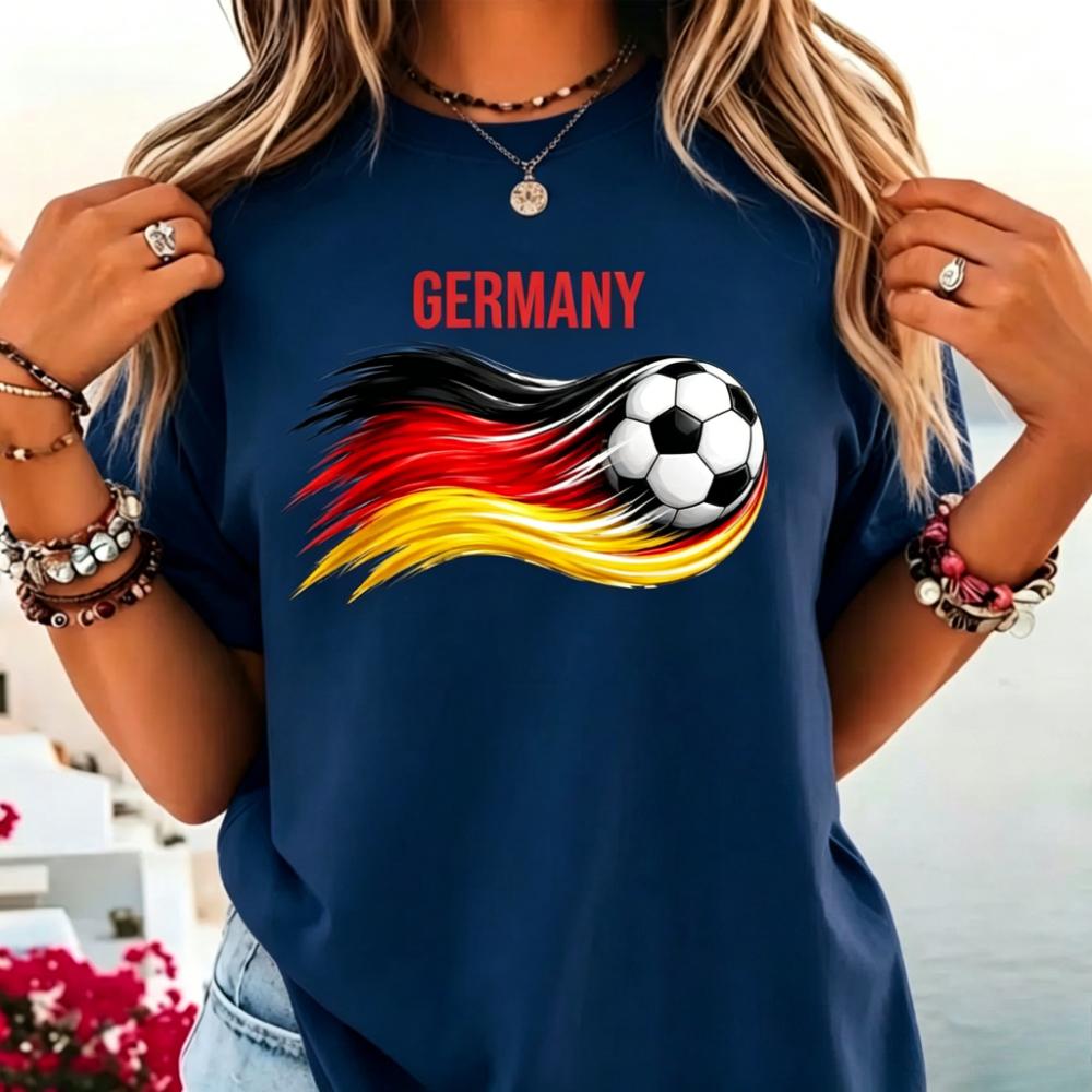 Germany Soccer Brush Stroke German National Flag Graphic TShirt Soccer Part Supplies Clothing Soccer Fans Men Women Cotton Tops