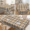 Orange And Black Plaid Waterproof And Oil-Proof Leave-In Tablecloth, Dining Table Coffee Table Tablecloth, Simple Dining Table Cloth