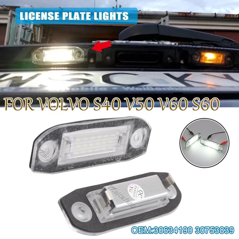 LED License Plate Light For Volvo S80 XC90 S40 V60 XC60 S60 C70 XC70 V70 Car-Styling White Number Plate Tag Lamp Error Free