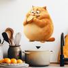 Zabawny Puszysty Kot Jedzący Chleb Naklejka Ścienna Samoprzylepna Usuwalna Naklejka do Pokoju Dziecka Dekoracja Ściany Żłobka