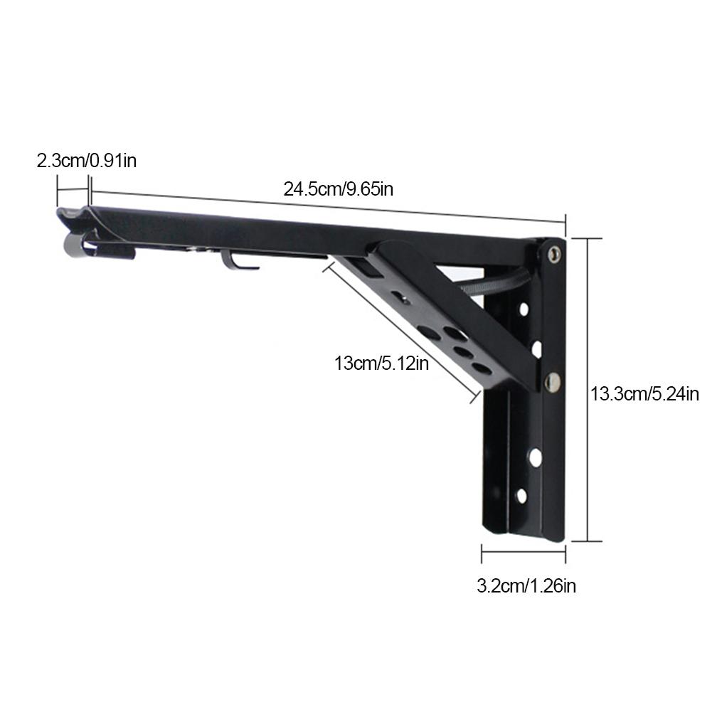 8/10/12/14Inch Triangle Folding Angle Bracket Adjustable Wall Mounted Shelf Brackets Heavy Duty Metal Collapsible Shelf Bracket