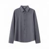 Unisex Korean Style Long Sleeve Solid Color Shirt – Lightweight and Fashionable for Spring & Autumn