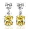100 % Argento Sterling 925 Cuore Pietra Preziosa Moissanite Creato Oro Bianco Orecchini Pendenti Pendenti Gioielleria Fine
