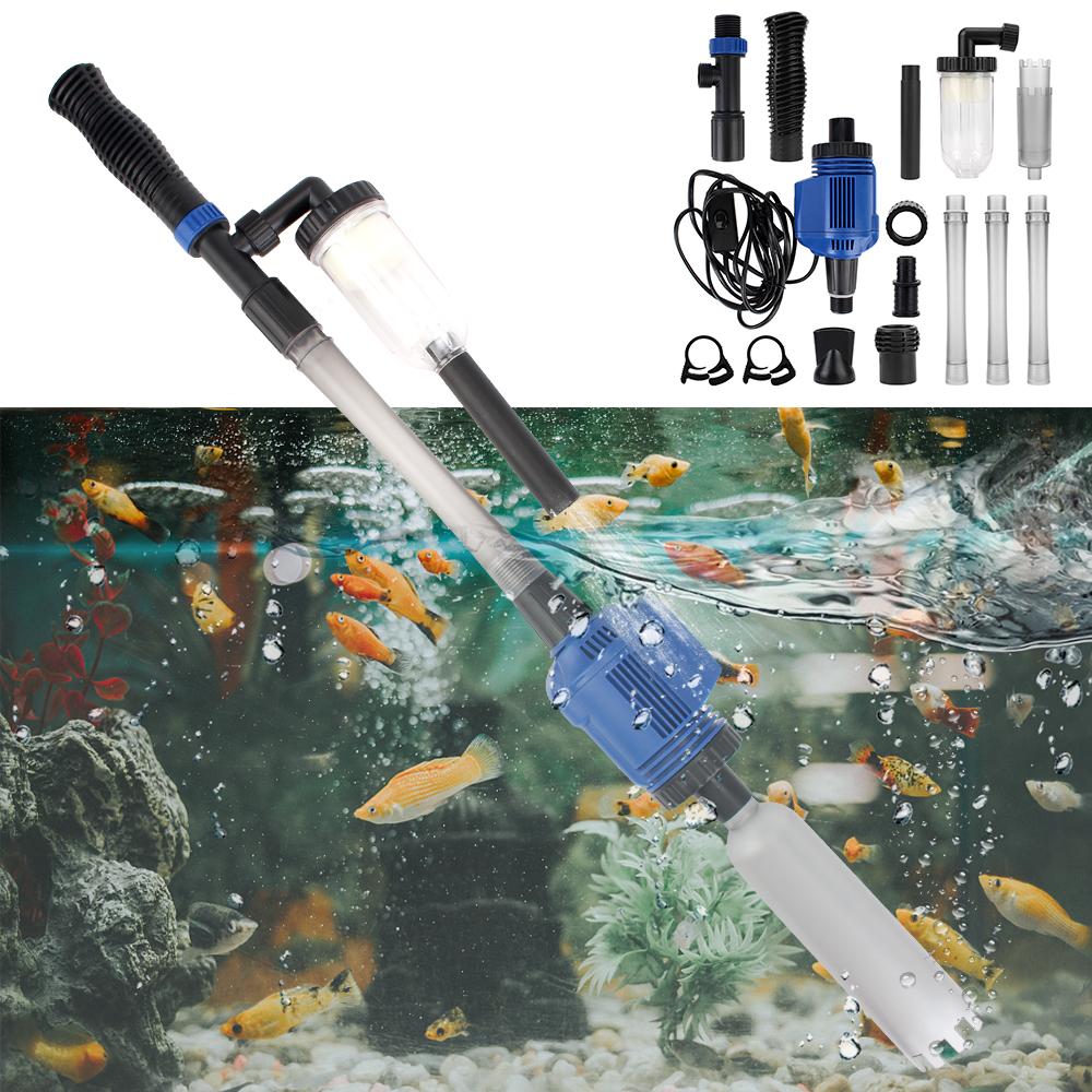 Fish Tank Sand Washer Powerful Suction Aquarium Siphon Operated Cleaner Electric Siphon Filter US Plug Vacuum Gravel Water Changer
