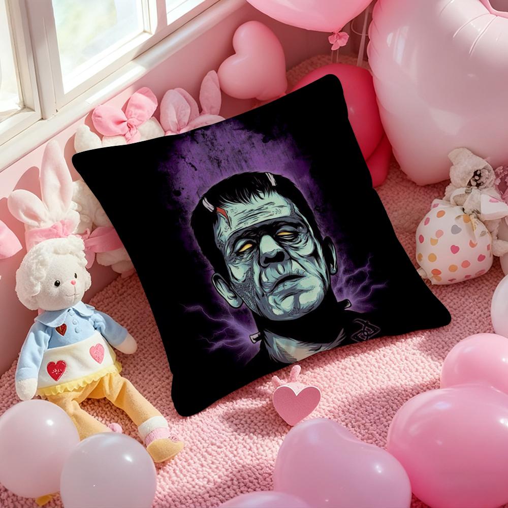 UUniversal MMonsters Horror Pillow Case Soft Plush Fabric DoubleSided Printed Cushion Cover Warm Winter Sofa Pillow Case