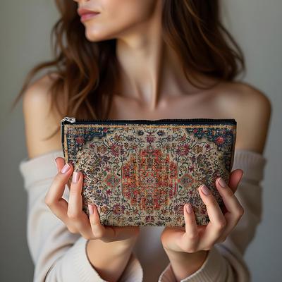 Boho Ethnic Style Cosmetic Bag Portable Multifunctional Storage Bag Travel Toiletry Bag Large Capacity Makeup Pouch For Girls