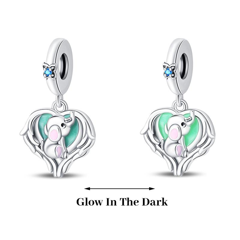 925 Silver Plated Fireflies Butterfly Stars Luminous Charms Beads Fit 3mm 925 Original Bracelets DIY Jewelry Gift