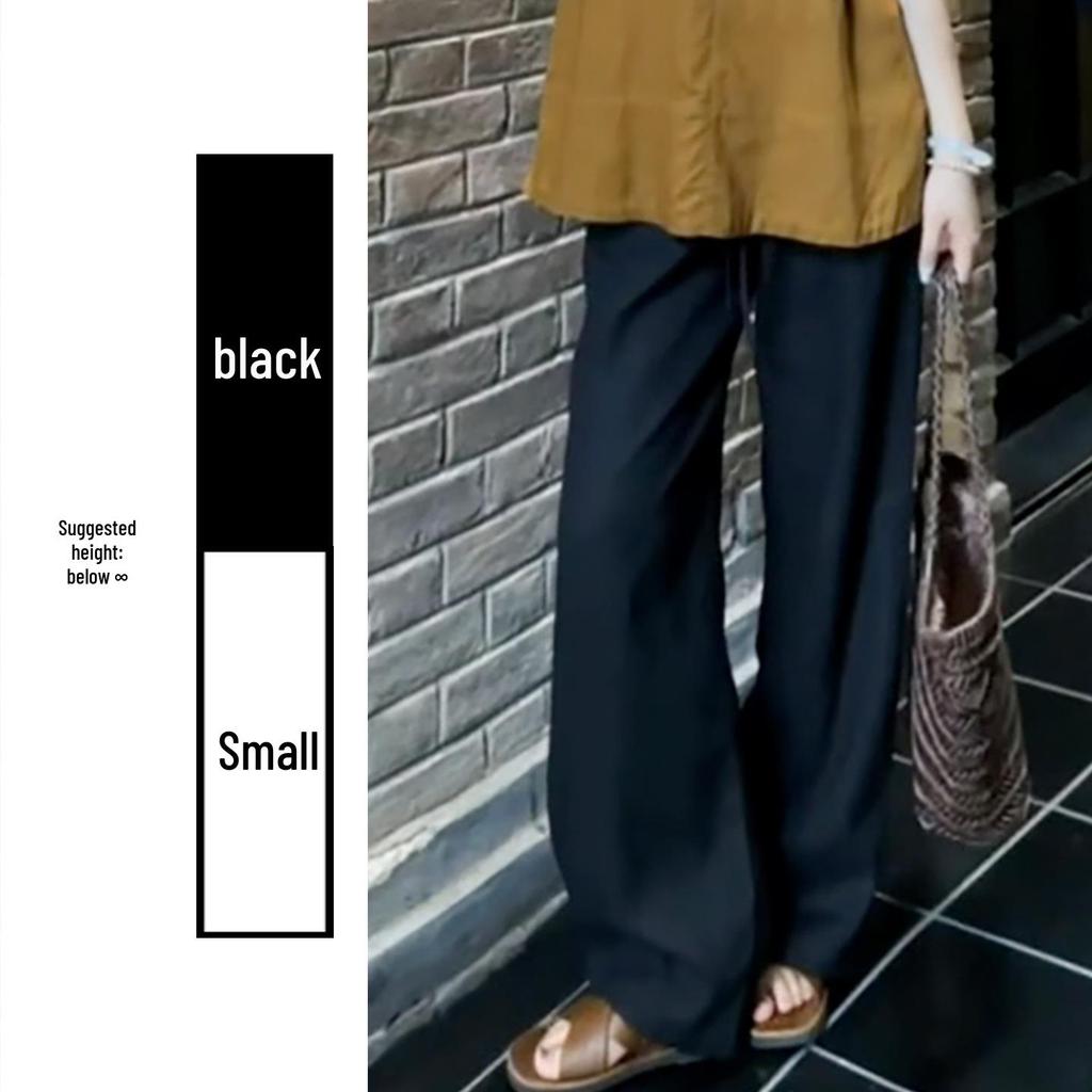 Women's Korean Style Loose Wide-Leg White Pants, Spring 2026 High-Waisted Straight-Leg Design