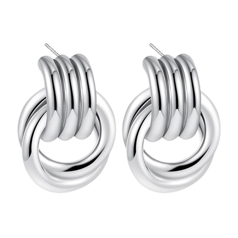 Boucles d'oreilles Clous Élégantes Bijoux de Fête Texture Acier Inoxydable Parfaites pour Rehausser l'Élégance pour le Bureau ou une Soirée