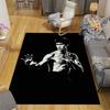 Bruce Lee Home Sofa Decoration for Living Room & Bedroom, Non‑Slip Play Flannel Floor Mat for Game Room