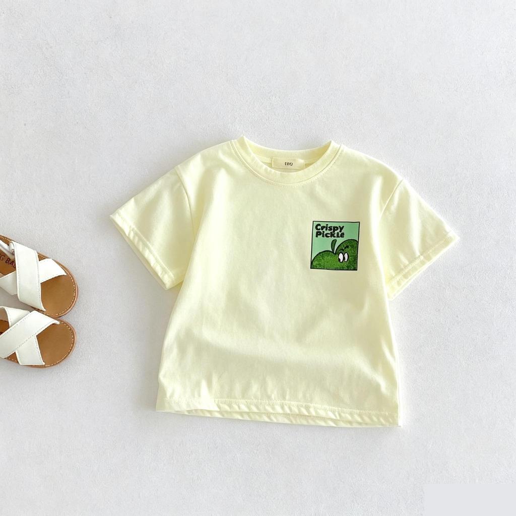 1-7 Year Old Kids Clothing T-shirt Printed Cartoon Fashion Simple Girl And Boy Crewneck Tees Short Sleeved Tops Summer Clothes