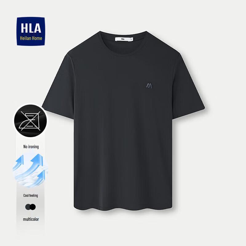 HLA Men's Wrinkle-Free Cooling Stretch Round Neck T-Shirt