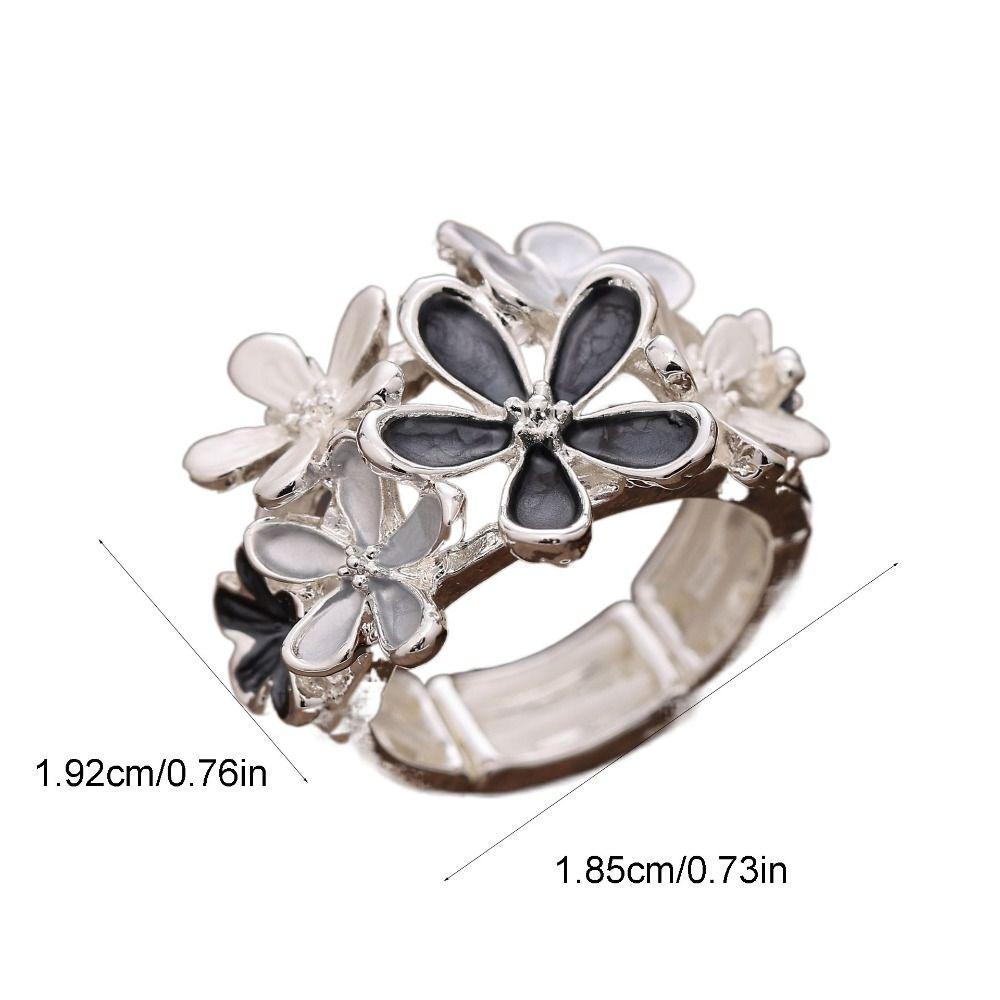 Petal Stretch Ring Multicolor Opening Ring Fashion Flower Ring  Girl
