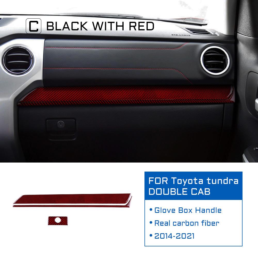 Carbon Fiber for Toyota Tundra 2014 2015 2016 2017 2018 2019 2020 2025 Accessories Interior Trim Co-pilot Glove Box Handle Trim