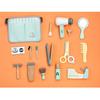 Yumu Wooden Barber Role Play Set for Kids: Pretend Play Hair Cutting & Makeup Tools