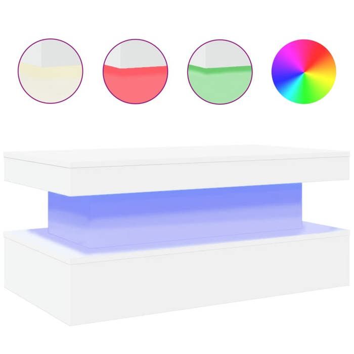 VidaXL Table Basse avec Lumières LED, Bout de Canapé, Table d'Appoint, Meuble de Salon Salle de Séjour Maison Intérieur, 839847