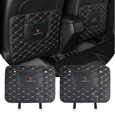 Car Anti-kick Pad Interior Pu Leather Auto Seat Back Protector Pads For Boxster Cayenne Panamera Macan Cayman 911 918 996 917 991