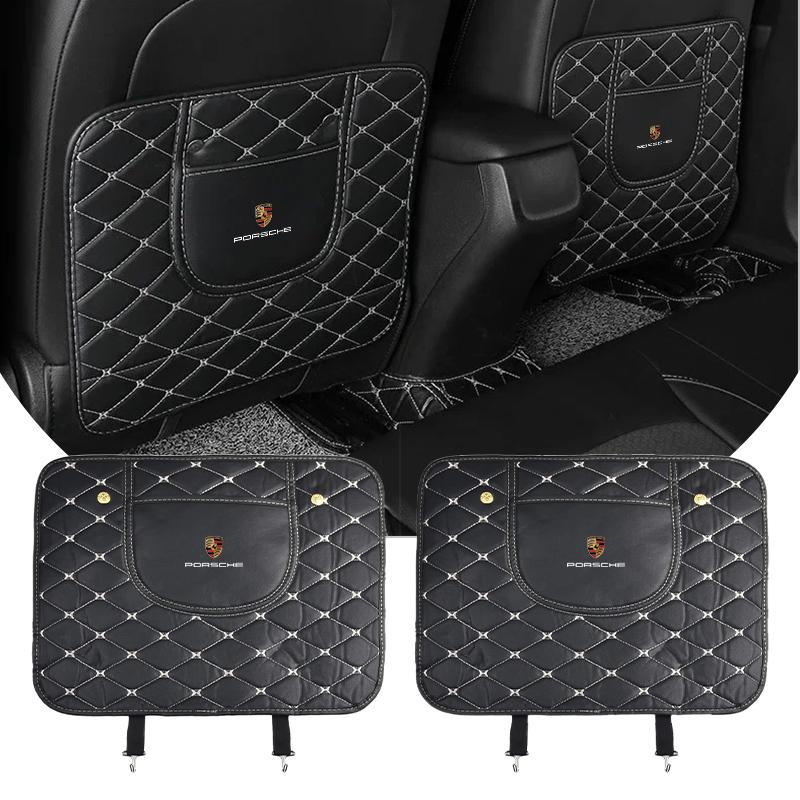 Car Anti-kick Pad Interior Pu Leather Auto Seat Back Protector Pads For Porsche Boxster Cayenne Panamera Macan Cayman 911 918 996 917 991
