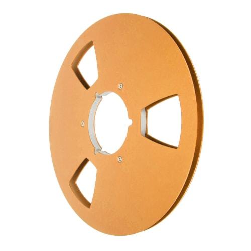 10-inch Replacement Tape Reel, Empty Tape Reel, Open Reel, Aluminum Alloy, Counter-Bending, 3 Wind-Resistant Holes, 1/4-inch Recording Tape Reel (Gold