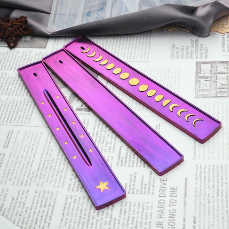 DIY Resin Epoxy Crystal Epoxy Mirror Silicone Moon Phase Star Incense Line Board Plug Silicone Mold Incense Box
