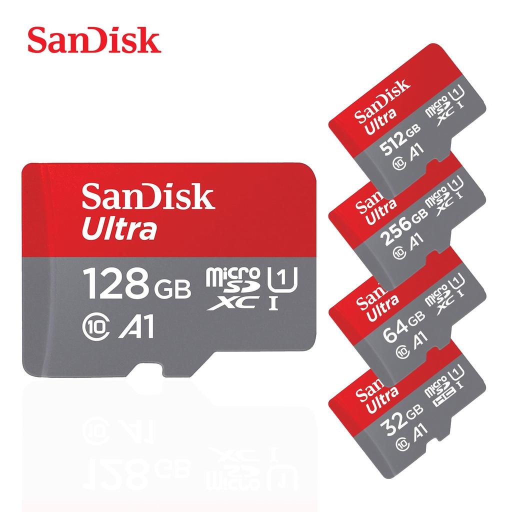 SanDisk Ultra 128GB Micro SD TF-kort SDXC U1 A1 Opptil 150MB/s 32GB 64GB 256GB 512GB Micro SD-kort SD/TF Flash-kort Minnekort For Telefon PC Nettbrett