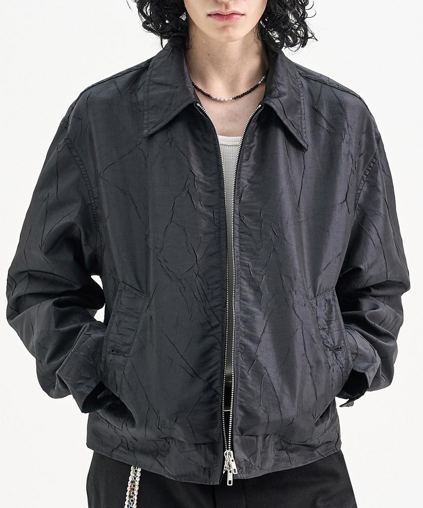 Trip Le Sens Pleated Crop Blouson_Black
