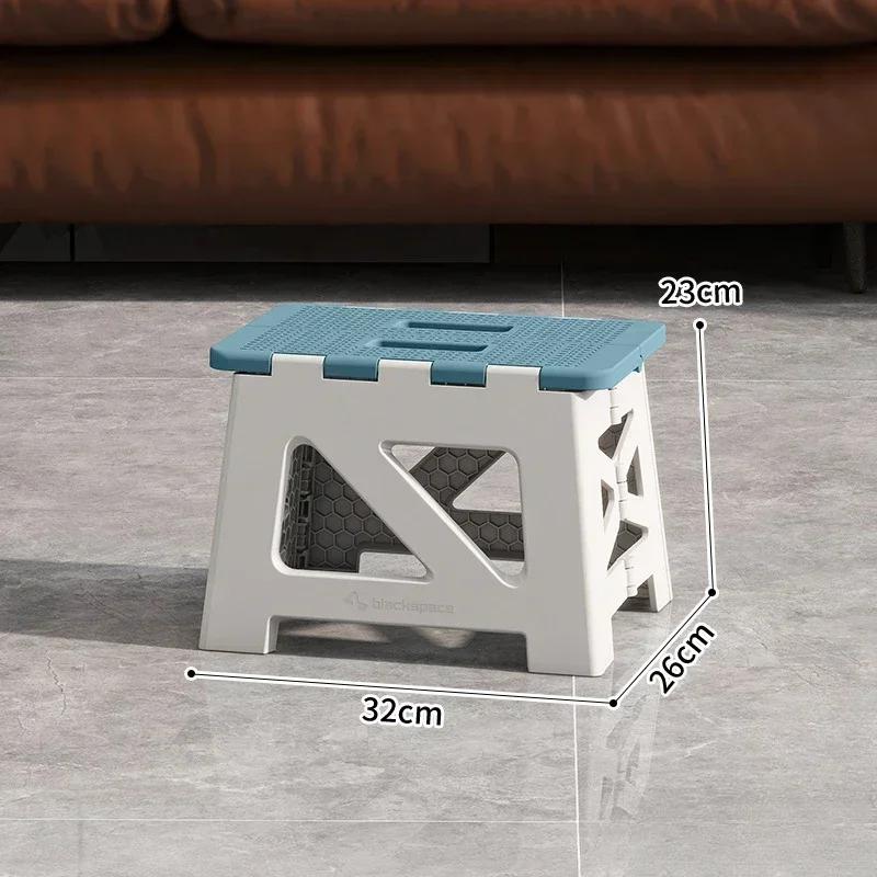 Foldable Plastic Stool Non-Slip Thickened Lightweight Portable for Outdoor Fishing Camping Household Living Room Space Saving