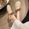 Fashion Ladies' Slippers Summer Outdoor Wear Bow Flat Slippers Women Sandals New Style French Gentle Baotou Half Slippers for Women