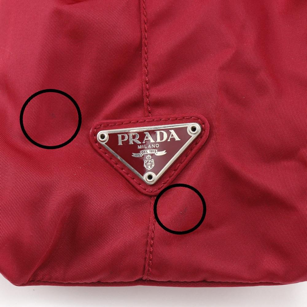 Prada Tote Bag B10310 Red Nylon Women Used
