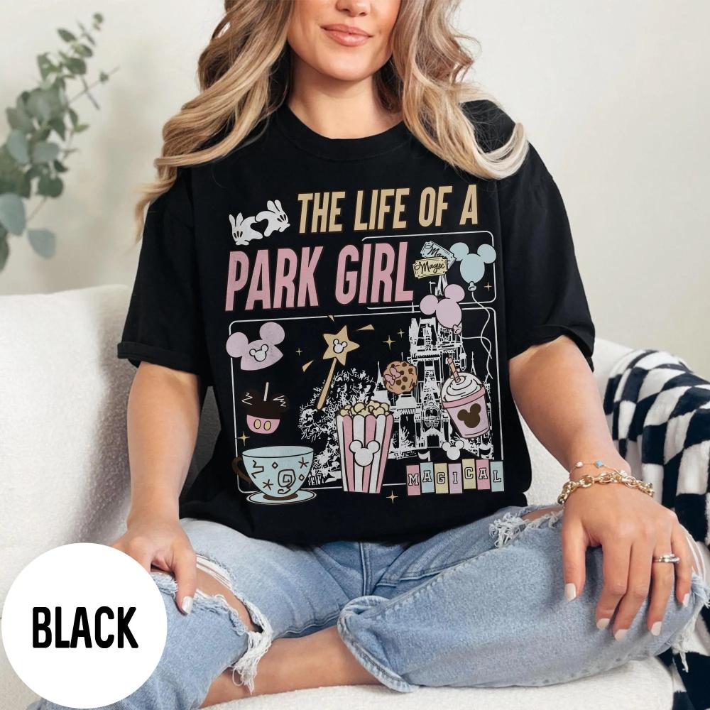 Coquette The Life of A Park Girl Castle Tshirt Retro Pastel Best Day Ever Tee Happiest Place Girl Trip Tshirt