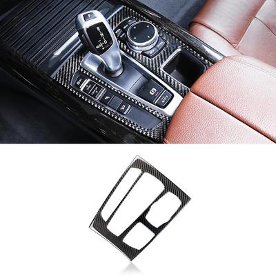 Bilstyling Kolfiber Automatisk Växellåda Växelspakspanel Ram Cover Trim Klistermärke För BMW X5 X6 F15 F16 2014-2017 Tillbehör
