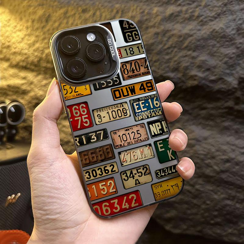 Vintage Car License Plate Pattern Phone Case For  Redmi Note 14 13 12 11 10 Pro Plus 5G 12S Redmi 14C 13 Hard Back Cover