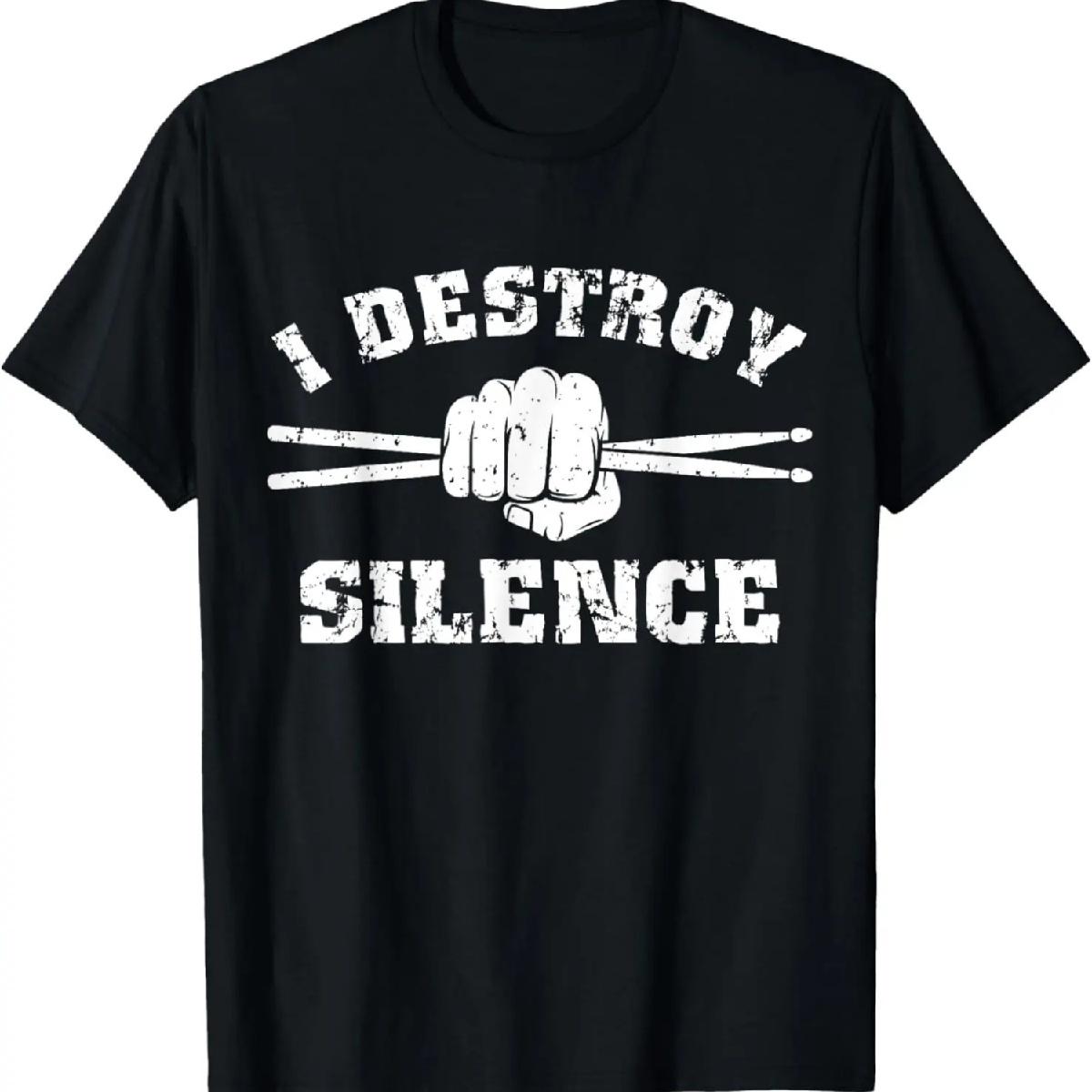 I Destroy Silence Awesome Drummer Drums Accessories T-Shirt S разноцветный