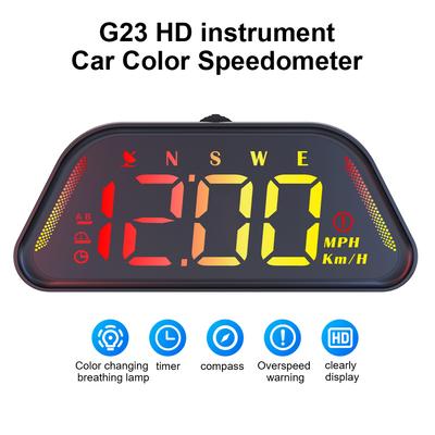 Speedometer Digital Clock KMH RPM Mileage Meter Head Up Display Multi Functional Car HUD 12V G23 Overspeed Alarm
