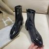 Women's high-heeled net boots spring and summer new thick-heeled large-size splicing cool boots