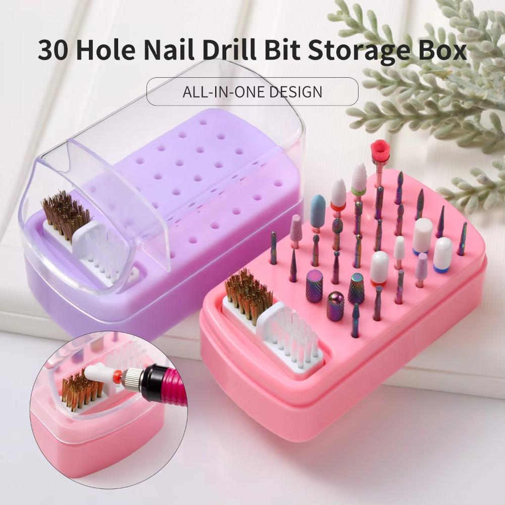 30 Holes Nail Art Display Stand Nail Salon Nail Art Drill Bit Holder Beauty Exhibition
