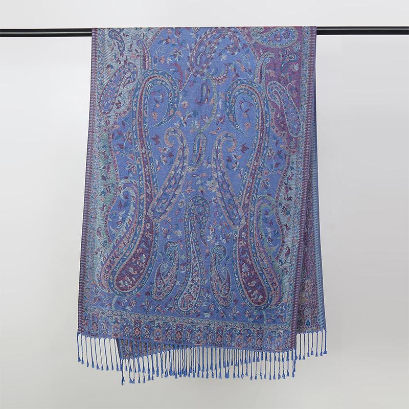 

Winter Women Cotton Jacquard Scarf Warm Shawl Fashion Elegant Lady Long Printing Decorate Scarves Sun Protection Poncho 70x185CM