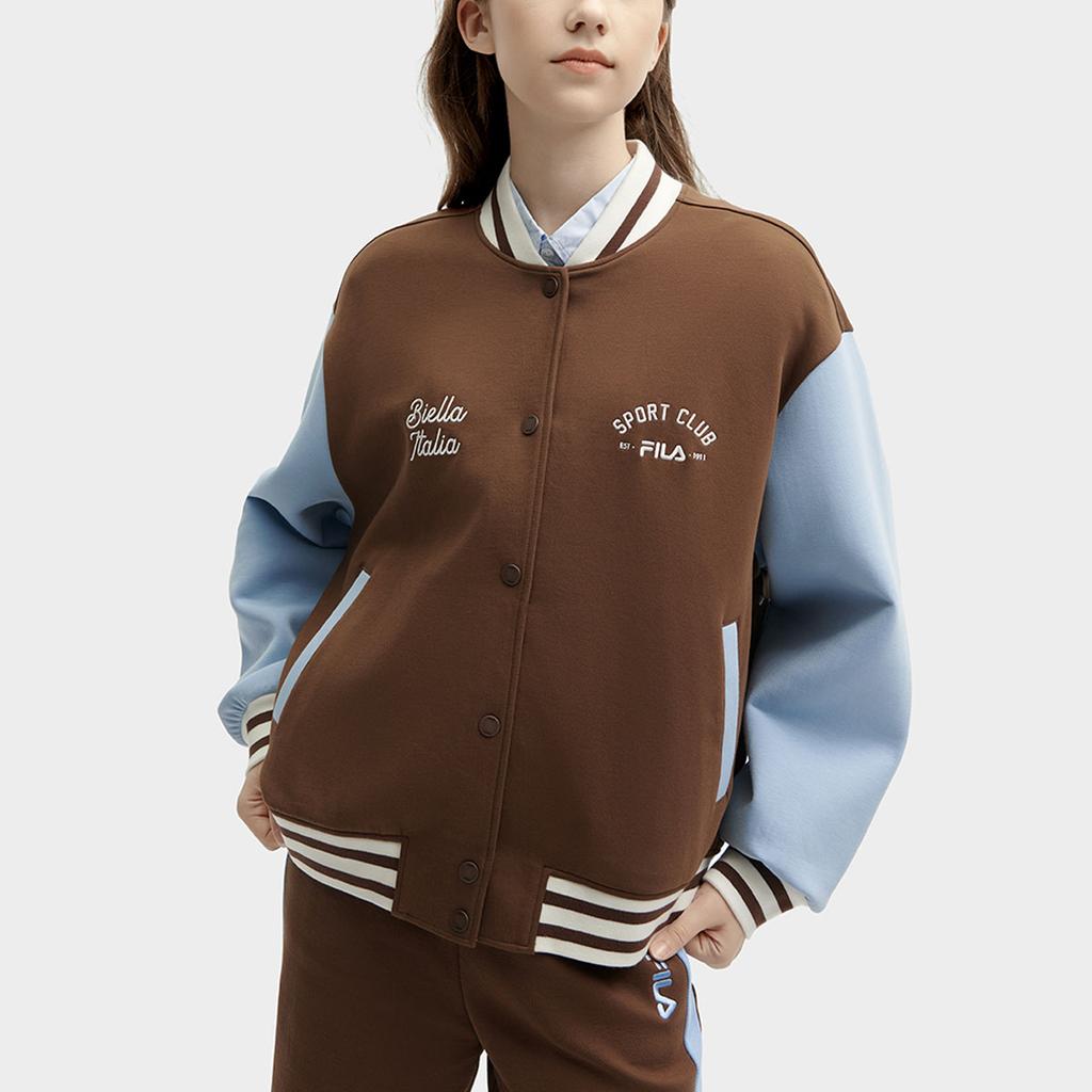 New FILA Baseball Jacket Women's Dried Milk Umber F11W419504F-BN