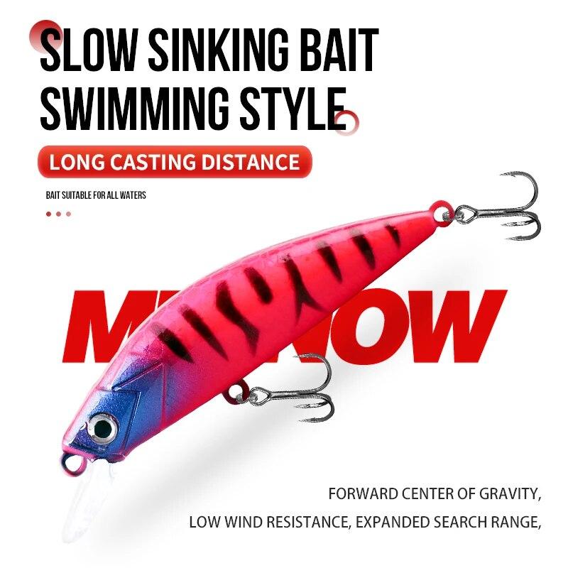 5pcs/box Fishing Lure 50mm 6.3g Luminous Minnow Bait Slow Sinking Lure Far Casting Swimbait Realistic Artificial Hard Bait