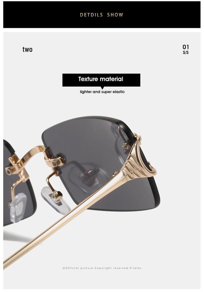 Trendy Women's Small Square Frameless Sunglasses: Fashionable & Versatile