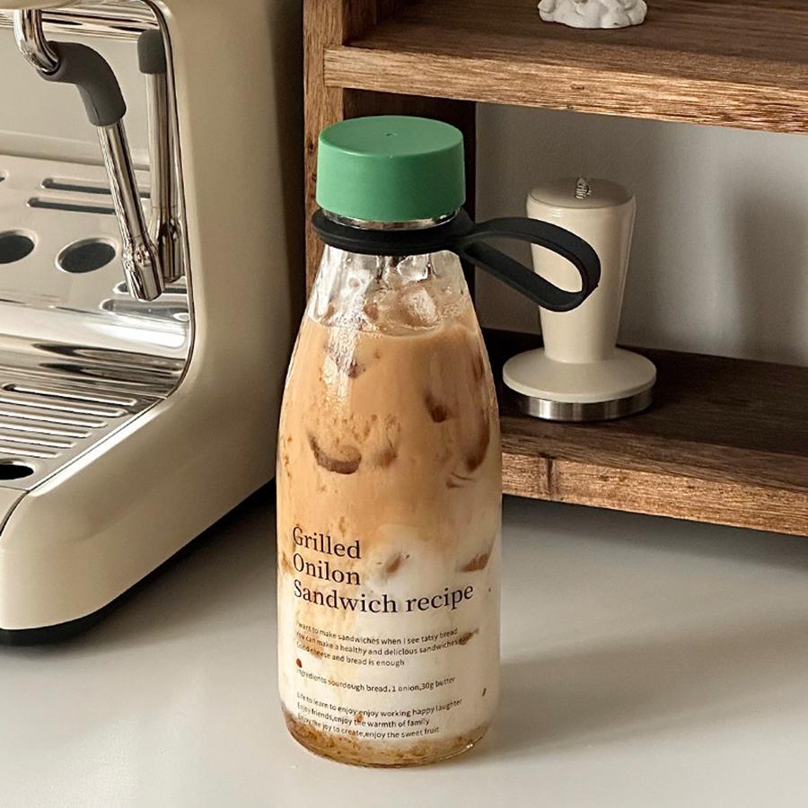 Portable Coffee Cup Glass Coffee Cup Transparent Glass Cups Reusable Milk Cup Latte Coffee Cup Beverage Cup for Milk, Coffee